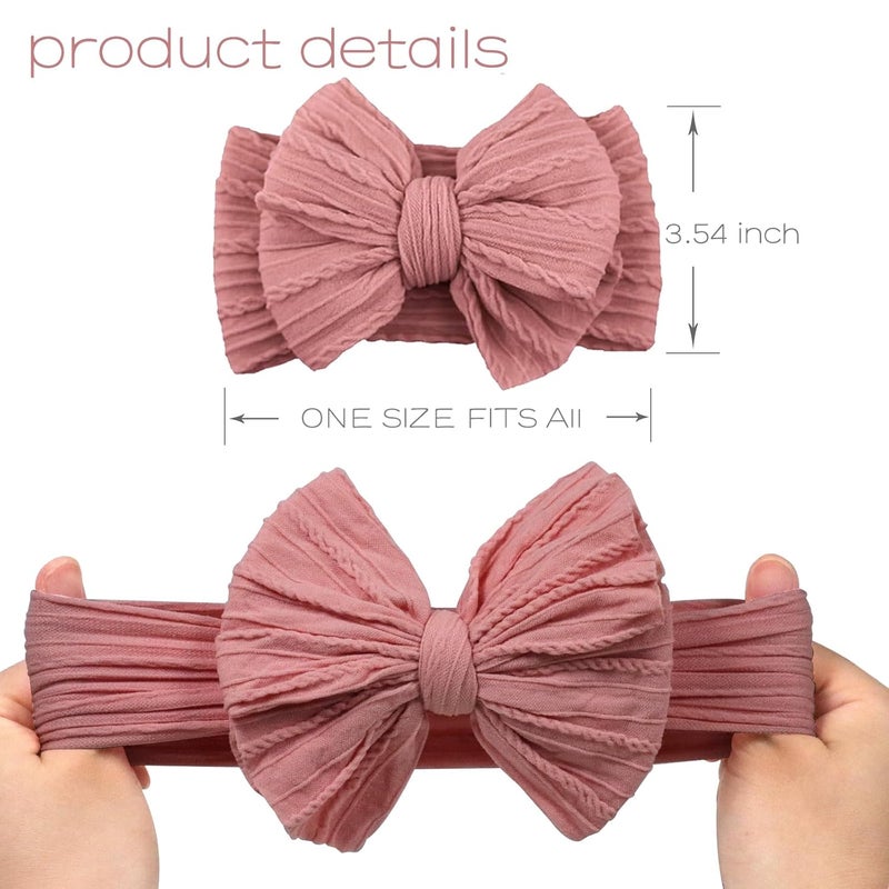 ALinmo 6 Pack Baby Headbands Super Soft Stretchy Nylon Hair Bands Hair Bows Hair Accessories for Baby Girls Newbrons infants Toddlers 01 - Image 2